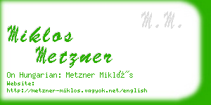 miklos metzner business card